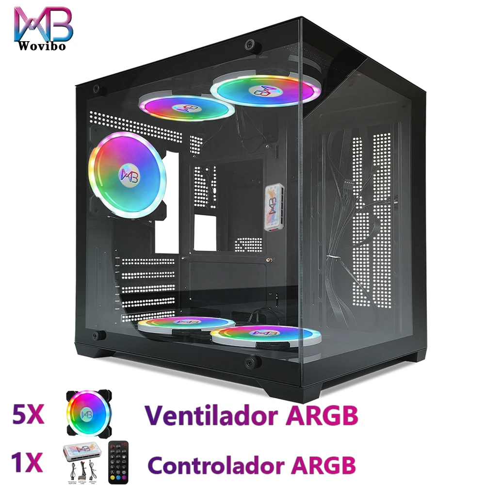 Gabinete/Torre média M-ATX 5 ARGB Fans 1 controlador Inclusa