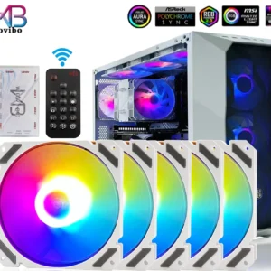 Cooler/Fan Wovibo PC RGB, ARGB, PWM, 4Pin, 5V, 3Pin, 120mm