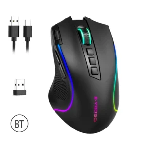 Tri-Mode 8000DPI Mouse Gamer Bluetooth