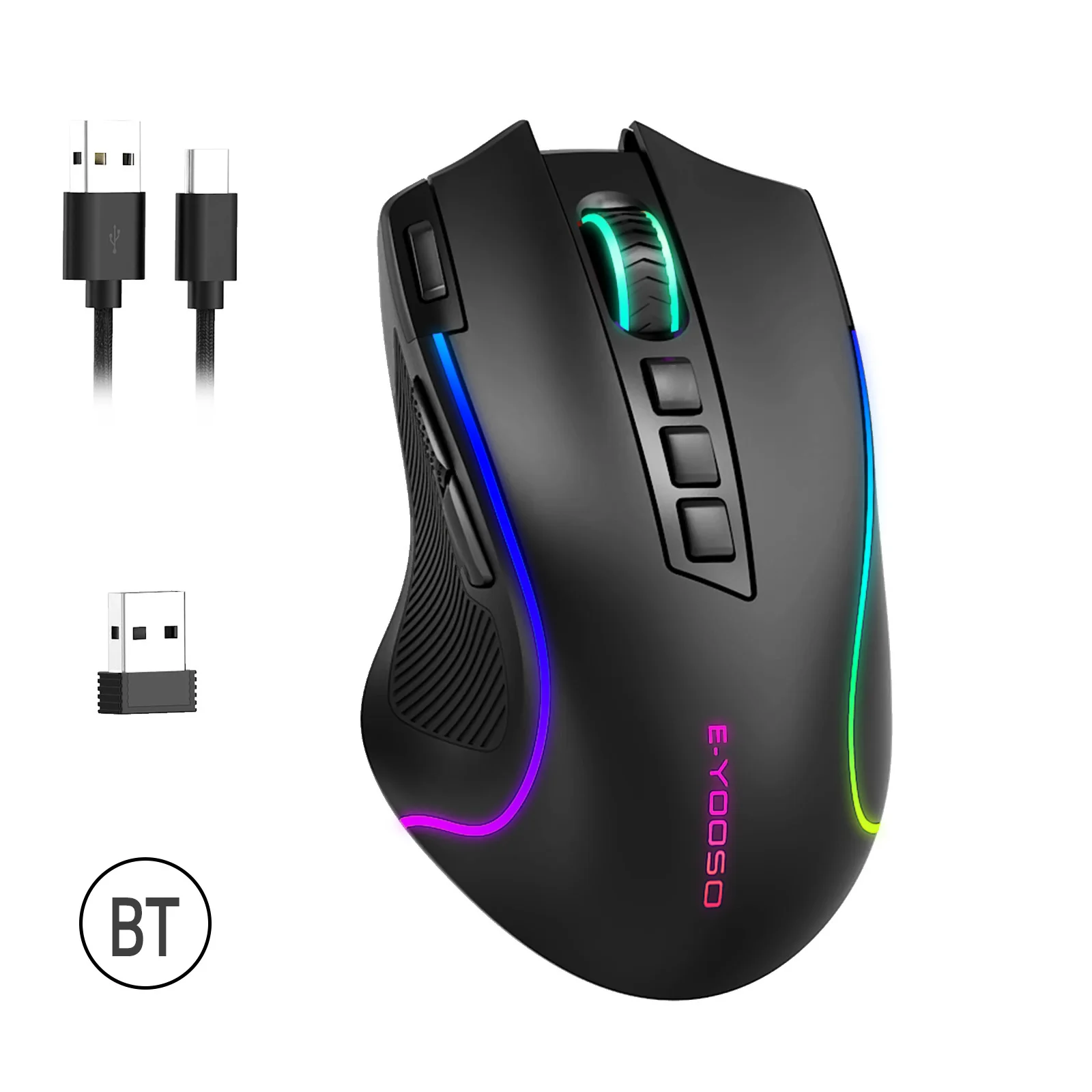 Tri-Mode 8000DPI Mouse Gamer Bluetooth
