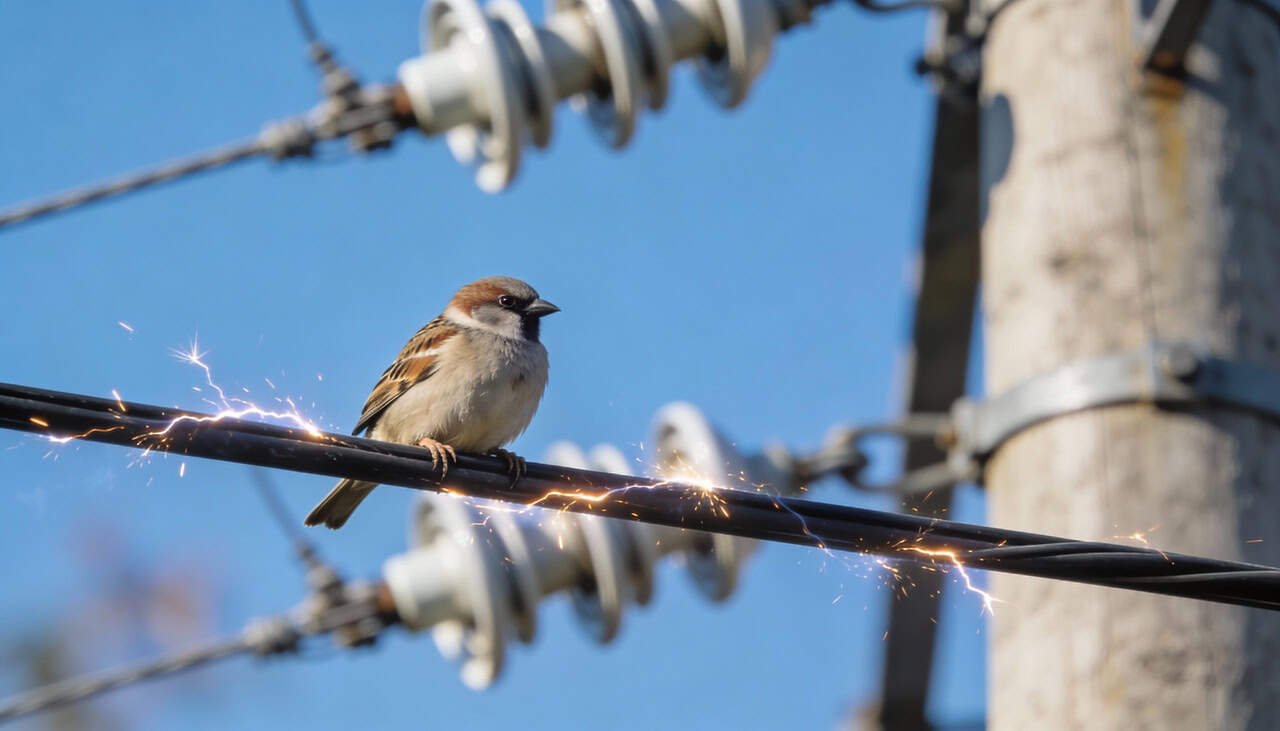 Por que os pássaros não tomam choque nos fios elétricos?